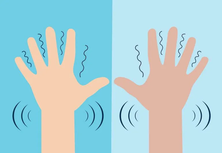 علت لرزش دست